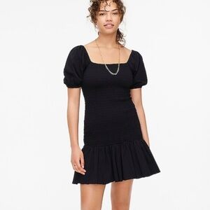 NWT J. Crew Smocked Puff-Sleeve Knit Dress